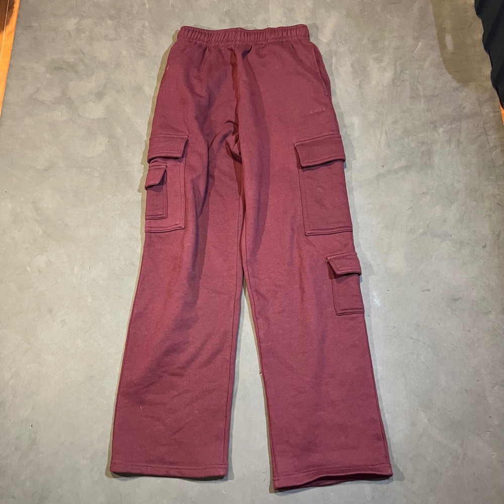 Garage Ultra Fleece Cargo Straight Sweatpants Sour‎ Cherry Pink XS Wide Leg